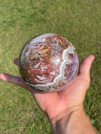 Image 9 of Amethyst With Mexican Lace Agate Sphere #651