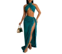 Image 4 of High Split Two-Piece Maxi Dress