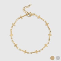 Image 2 of Gold Cross Chain Bracelet | Waterproof