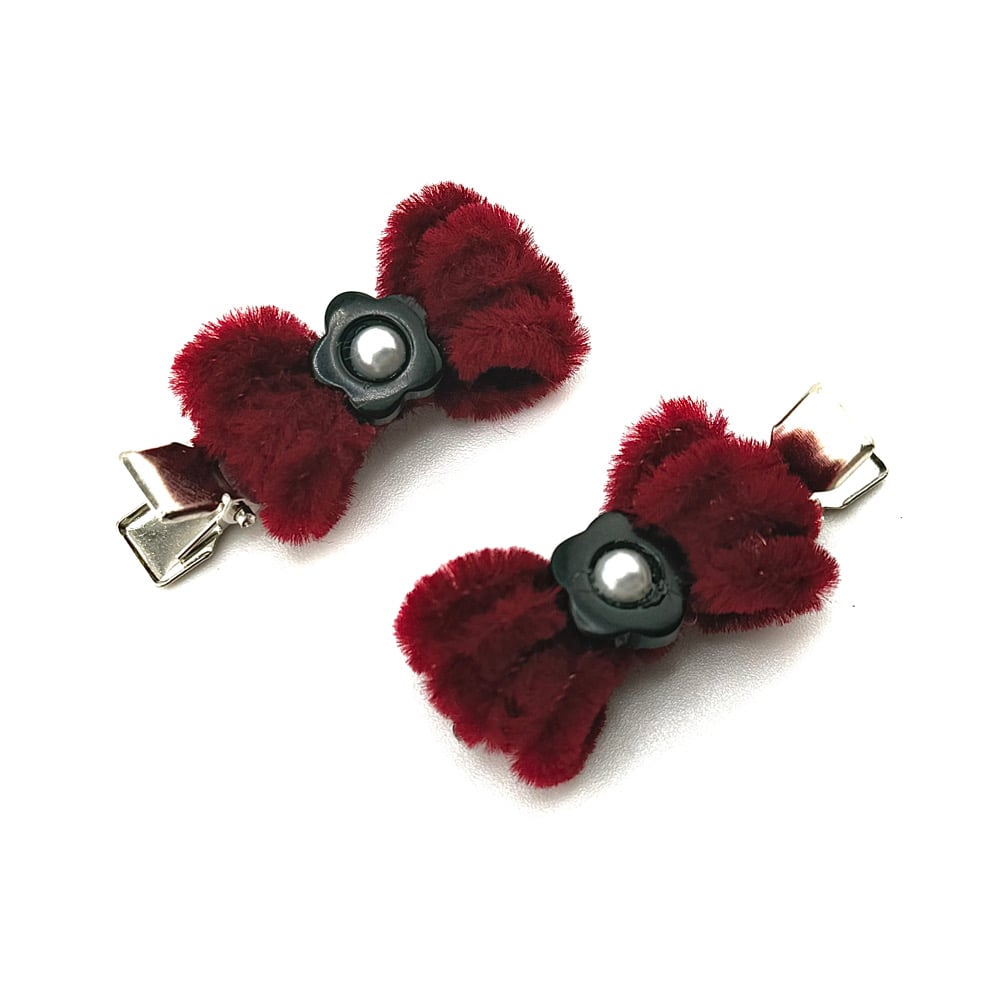 Image of Baby Fuzzy Bow Clips