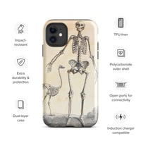 Image 2 of Antique Bookpage Detailed Anatomical Illustration Human and Bird Skeletons Tough Case for iPhone®