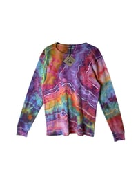 Image 2 of M Unisex Adult Waffle Long Sleeve Shirt in Euphoria Geode Ice Dye