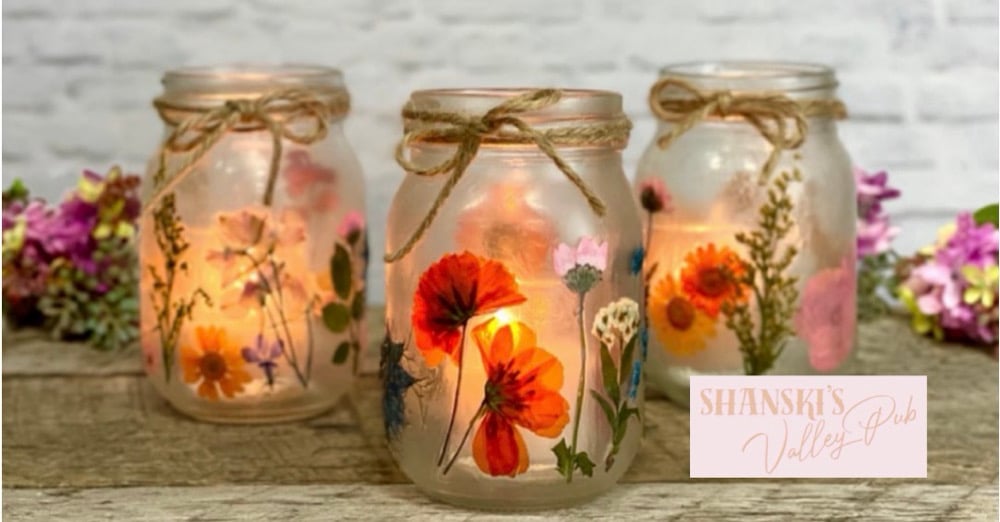 Image of Illuminated Pressed Flower Jar 6/11 Shanski’s Valley Pub Methuen MA 21+ 