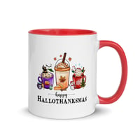 Image 1 of HAPPY HALLOTHANKSMAS Mug with Color Inside