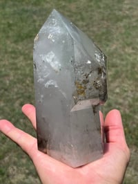 Image 8 of Large Included Quartz Point With Golden Rutile | Madagascar #2700 
