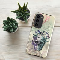 Image 3 of Colorful Human Skull and Butterflies Steampunk Style Tough case for Samsung®