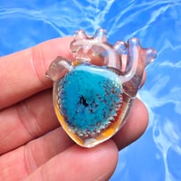 Image 4 of LARGE "MY HEART BELONGS TO THE SEA" ANATOMICALLY CORRECT HEART PENDANT 35