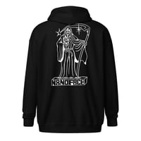 Image 2 of La Muerte by Jacobo Amador Unisex heavy blend zip hoodie (Black, Navy)