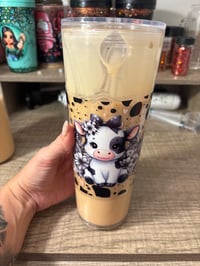 Coffee effect cow tumbler 