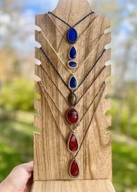 Image 1 of Macrame Wrapped Gemstone Necklace