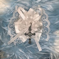 Image 1 of cross lace hair clip set