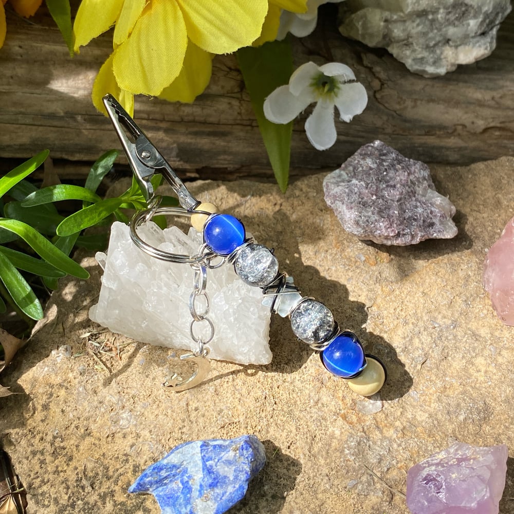Image of starry night clip keychain