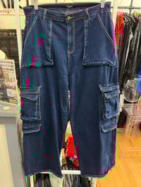 Image 1 of wide leg denim jeans 