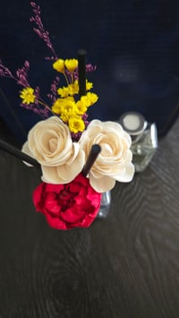 Image 2 of Dainty Collection:Roped Red Peony and White Flowers Floral Reed Diffuser