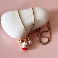 Image 1 of Triple Charm Apple Necklace