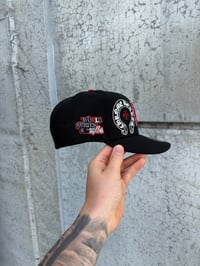 Image 2 of SHADOW BLACK/RED TRI TONE DETRIOT TIGERS CUSTOM FITTED CAP