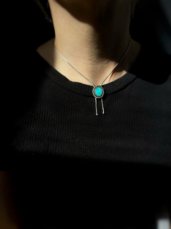 Image of Kingman Turquoise Bolo Necklace