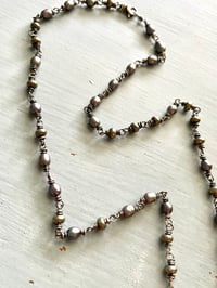 Image 3 of flash sale . peacock pearl rosary style necklace with peridot, pearl, and iolite