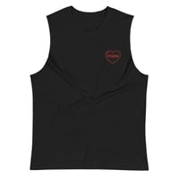 Image 1 of Heart Porn Embroidered Muscle Shirt