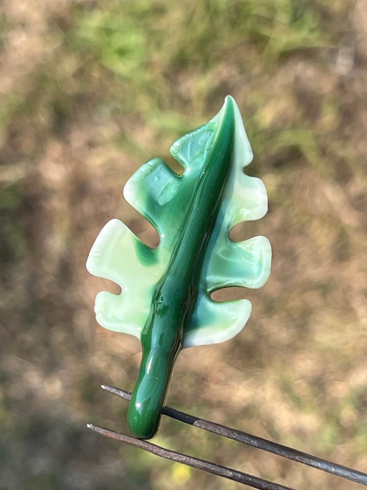 Image of Small Varigated Monstera Leaf Pendant 4