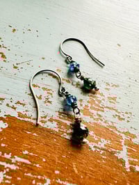 Image 4 of kyanite and green tourmaline earrings