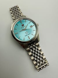 Image 4 of Rado Golden Horse Auto Men’s Watch Aqua Blue Dial Date Steel Bracelet Swiss Made