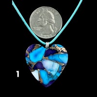 Image 3 of “Violet Blues” Large Heart Necklaces (#22)