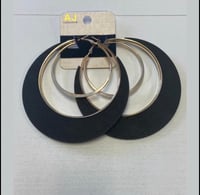 Image 1 of Round wood Earrings black