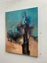 Image 4 of Painting / maleri / "Malerdrømne og tankestreger – Tårnet" / 40x50 cm