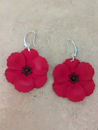 Image 2 of boucles d'oreilles argent coquelicots 