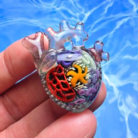 Image 2 of LARGE "MY HEART BELONGS TO THE SEA" ANATOMICALLY CORRECT HEART PENDANT 35