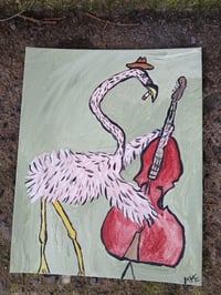 Image 4 of Flamingo Playing Stand Up Bass