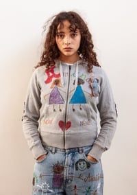 Image 1 of HOODIE " MOUMBE SISTER "  WITH CAP GRIS 