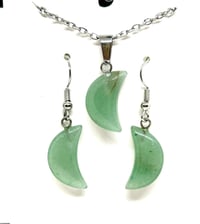 Image 1 of Green Aventurine Moon Jewelry Set