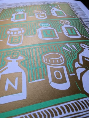 Untitled reduction linocut #32