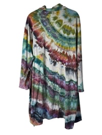 Image 8 of 3XL Drapey 3/4 Sleeve Cardigan With Pockets in Earthy Rainbow Agate Ice Dye