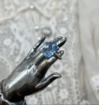 Image 2 of Superbe bague en argent massif poinçonné, quartz bleu, ciel, vintage