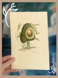 Watercolour - Mushroom & Avocado 