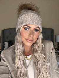 Image 2 of Oatmeal Angora Beanie