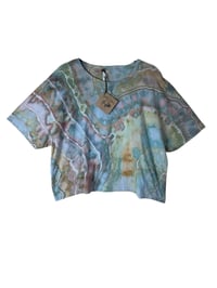 Image 2 of XL Crop Tee in Earthy Muted Geode Ice Dye