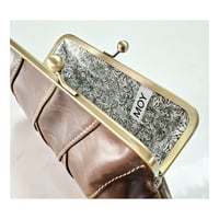 Image 2 of Coffee Mosaic Leather Clutch 