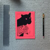 Leopard And Black Leopard In Red A5 Print