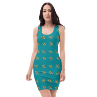 Image 4 of Bodycon dress (full floral with Eastern blue)