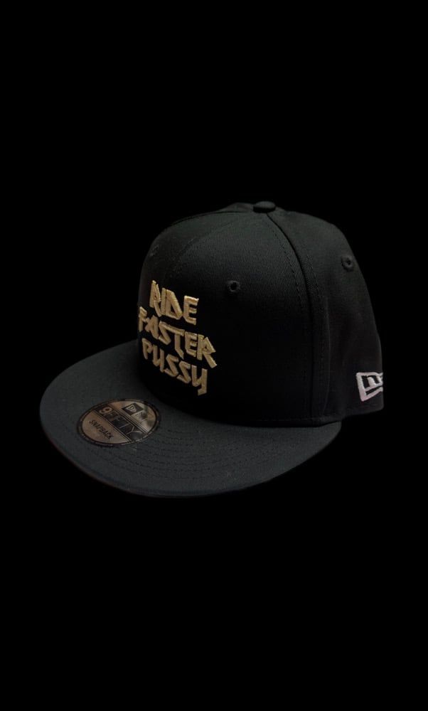 Black new era nine fifty SnapBack w/ gold embroidered puff  Image 2