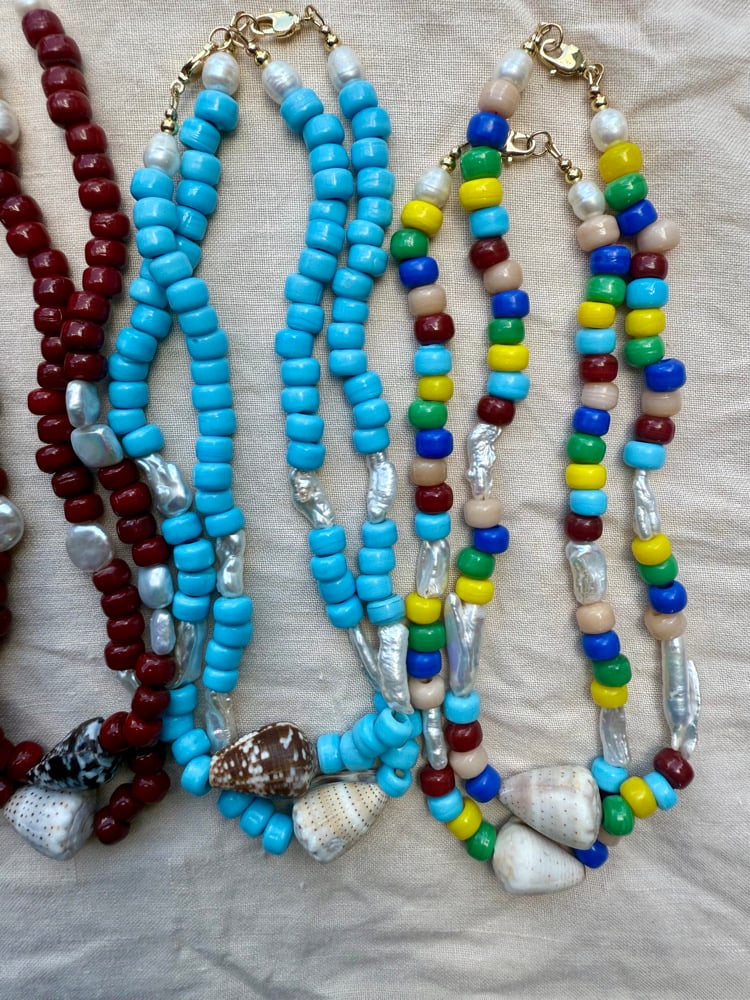 Image of OG beaded shell necklace 