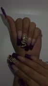 Purple French Tip with Snakes 