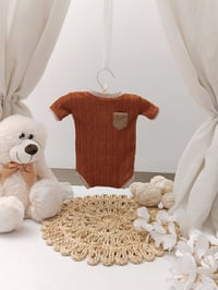Image 1 of Newborn bodysuit for photoshoot | cinnamon brown | Brayden
