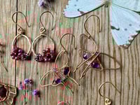Image 4 of Copper Woven Luna Moth Earrings with Amethyst