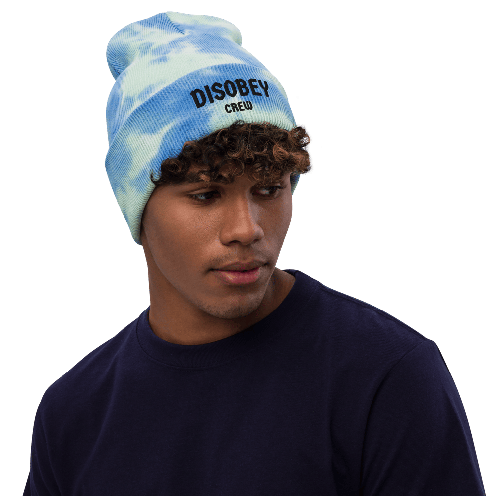 EMBROIDERED TIE-DYE BEANIE