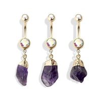 Amethyst  Belly Navel Ring
